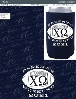 03-081721 Chi Omega Georgia Southern Parents Weekend Koozie 2021-01