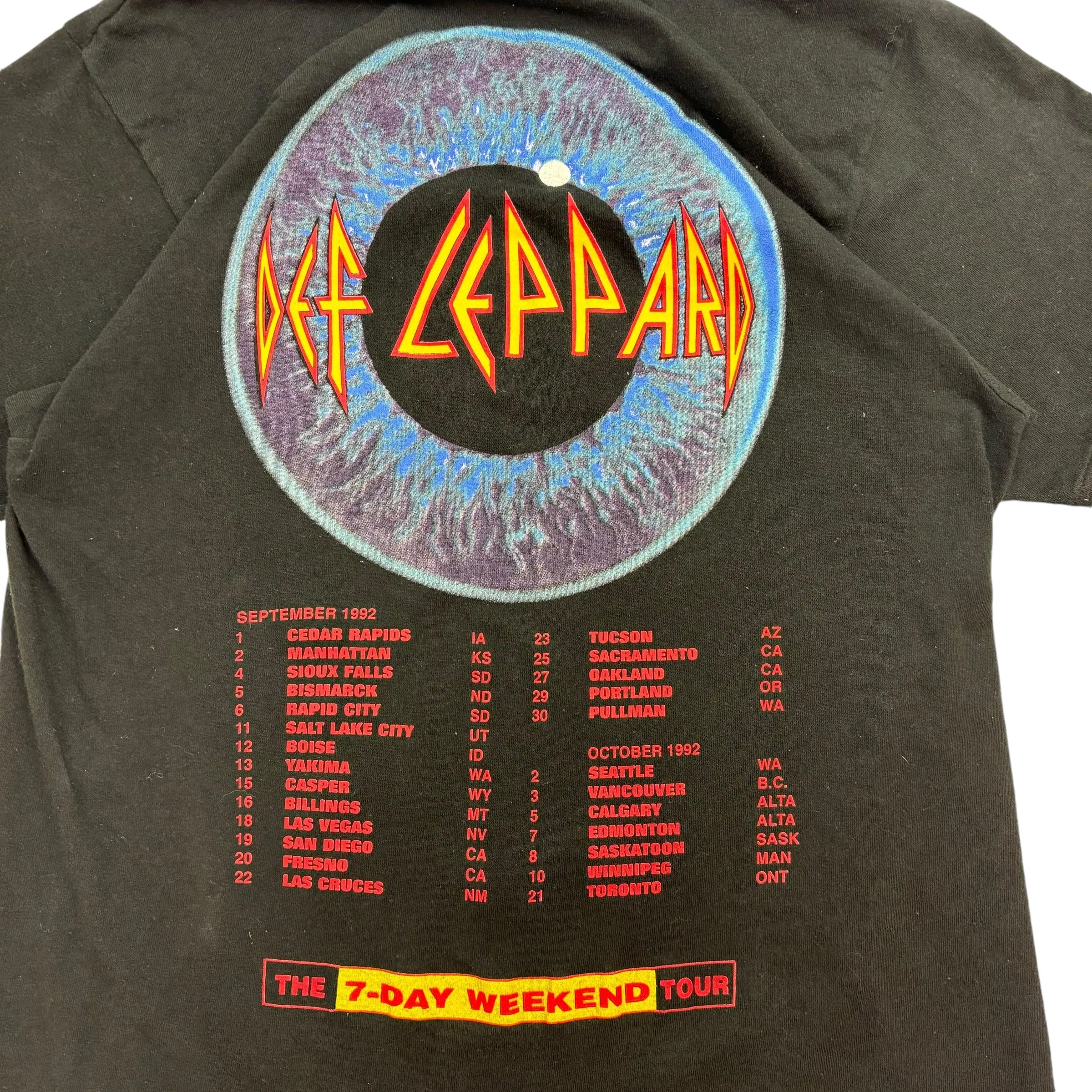 1992 Def Leppard The 7-Day Weekend Tour Tee
