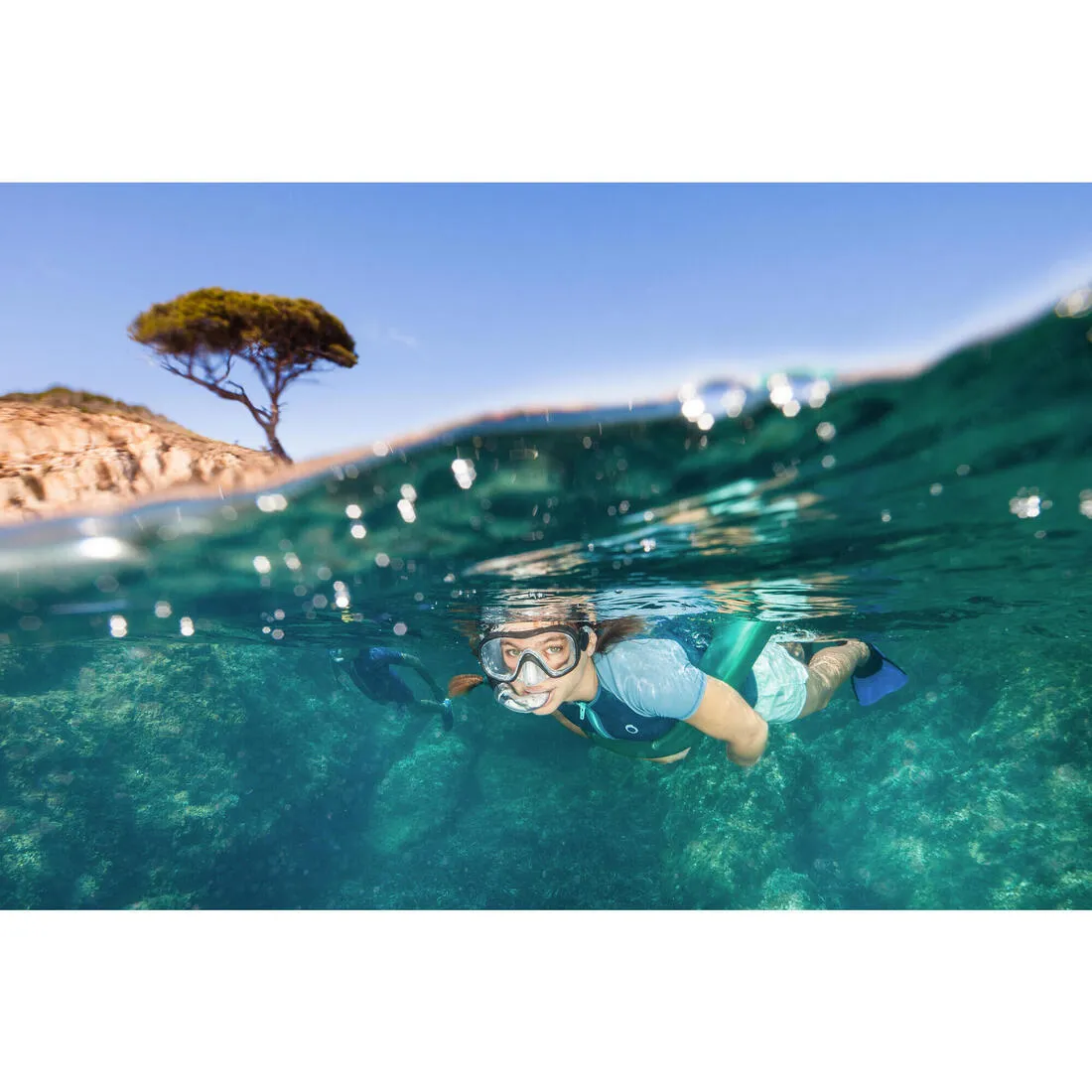 Adult’s diving snorkelling Fins Mask and Snorkel kit SNK 500 - Blue