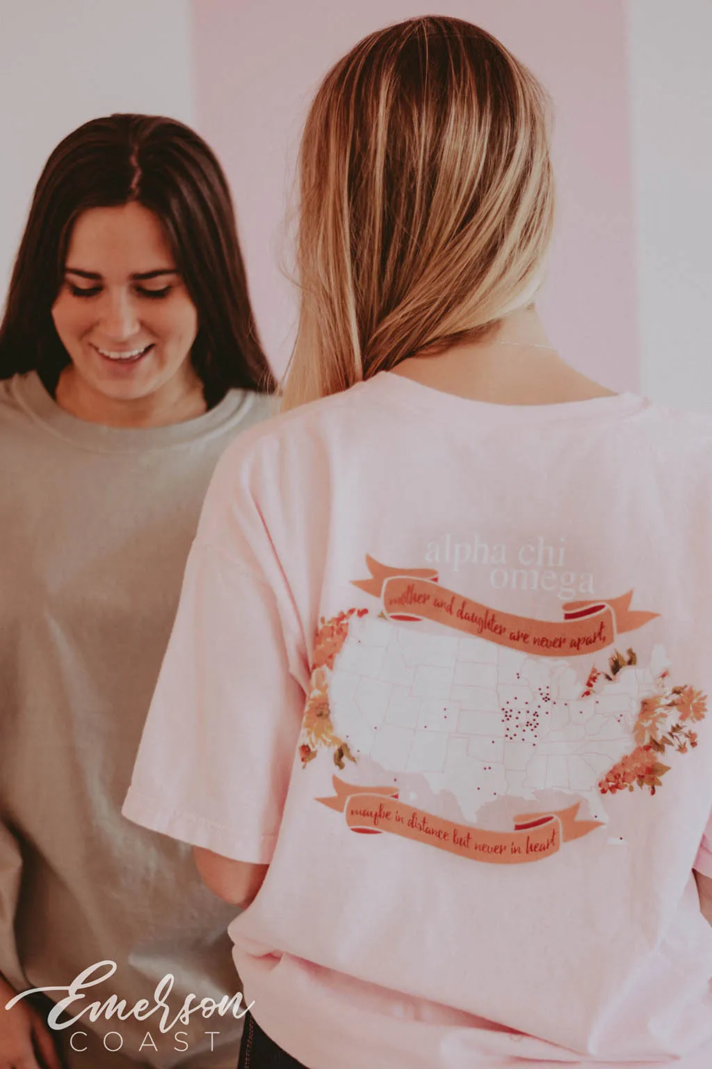Alpha Chi Omega Pink Floral Mom's Day Tshirt