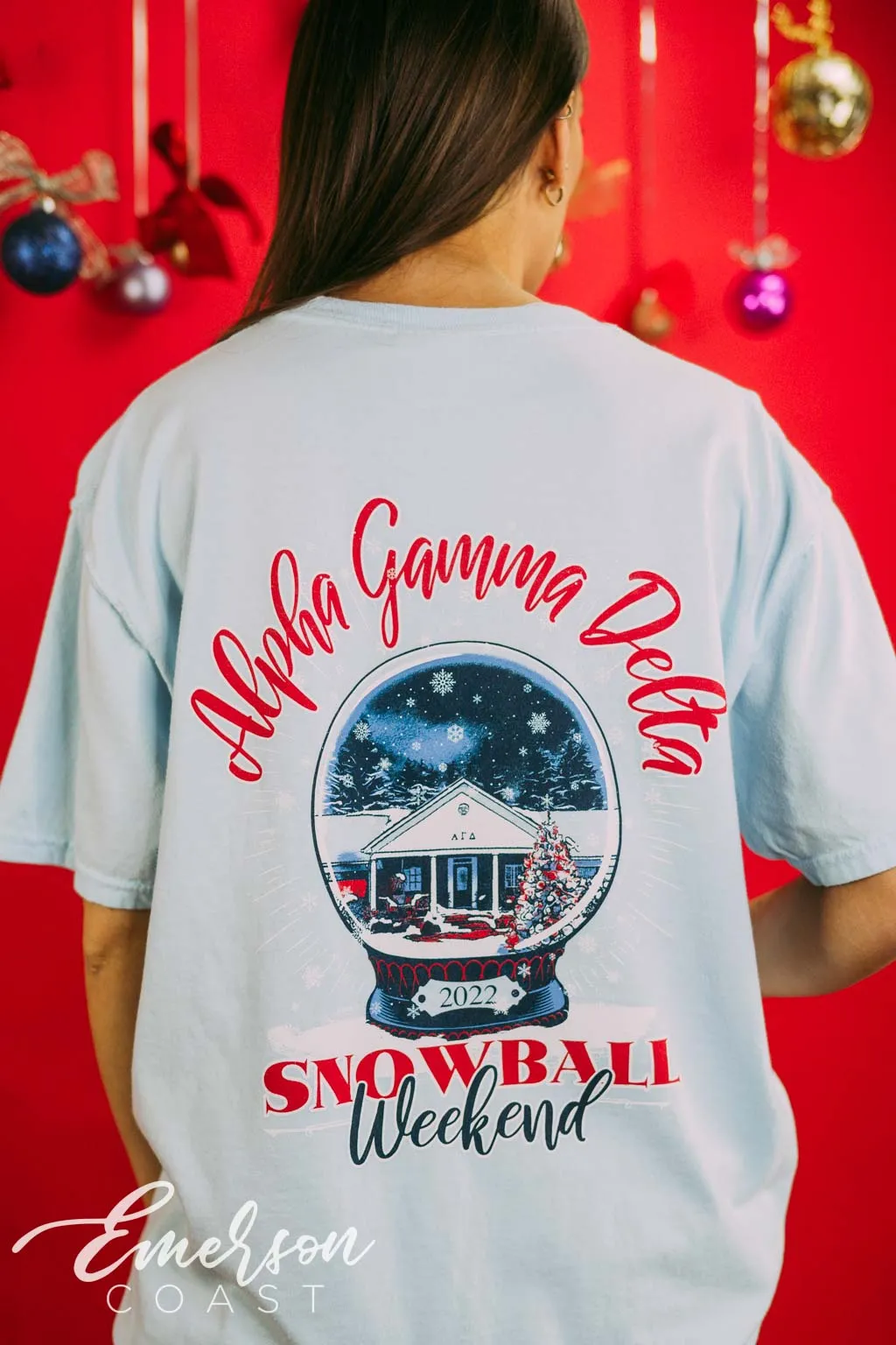 Alpha Gamma Delta Snowball Weekend Pocket Tee