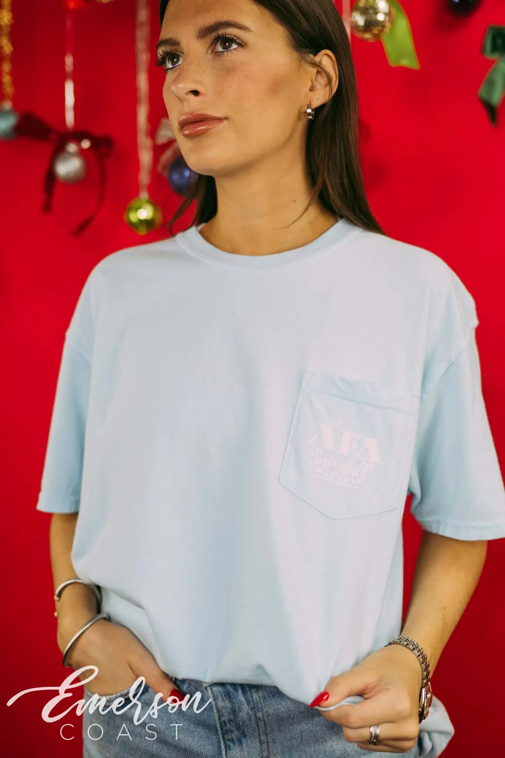 Alpha Gamma Delta Snowball Weekend Pocket Tee