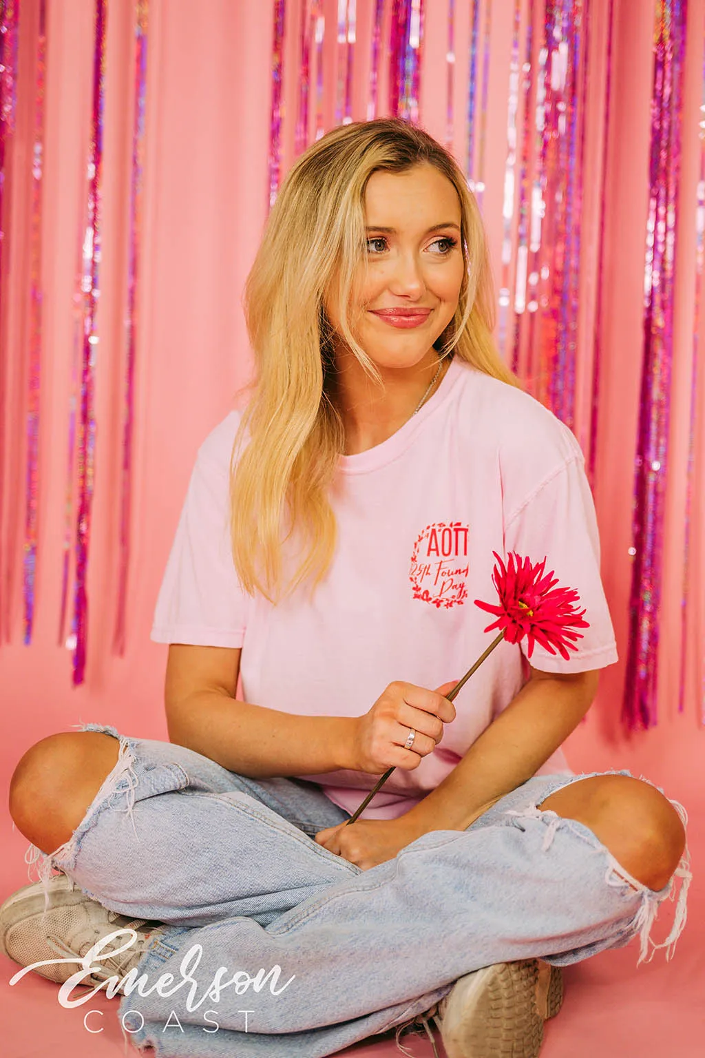 Alpha Omicron Pi Floral Founders Day Tee