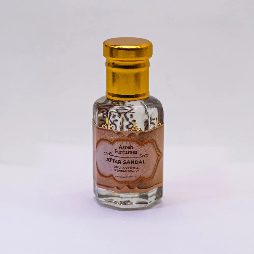 Attar Sandal, Kasturi Saffari & Kesar Chandan 12ml each, pack of 3 - Asreh Premium Quality Attar