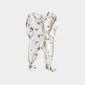 Babysprouts Footie Romper with Zipper in Butterflies