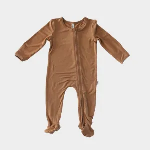 Babysprouts Footie Romper with Zipper in Butterscotch