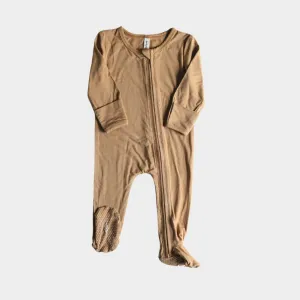 Babysprouts Footie Romper with Zipper in Camel