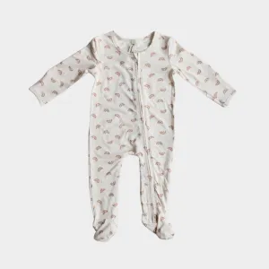 Babysprouts Footie Romper with Zipper in Earth Tone Rainbows