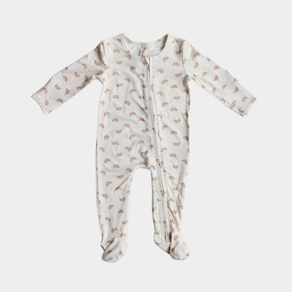 Babysprouts Footie Romper with Zipper in Earth Tone Rainbows
