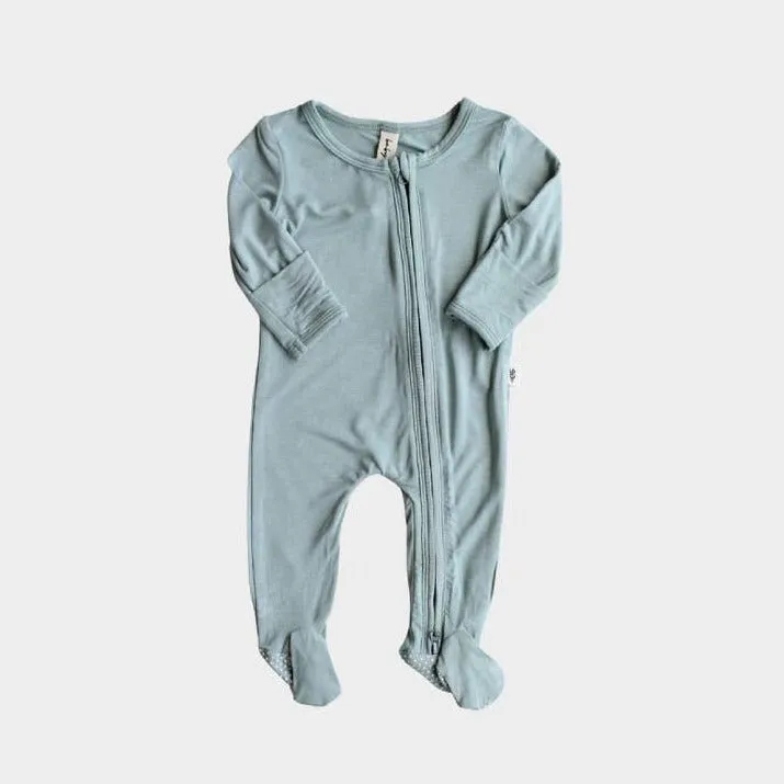 Babysprouts Footie Romper with Zipper in Robin