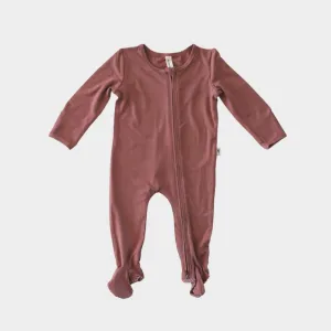 Babysprouts Footie Romper with Zipper in Rosewood