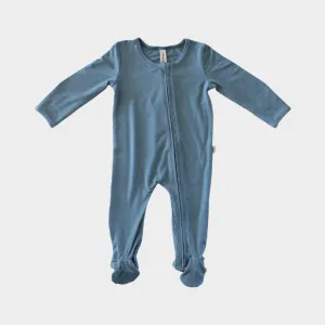 Babysprouts Footie Romper with Zipper in Slate Blue