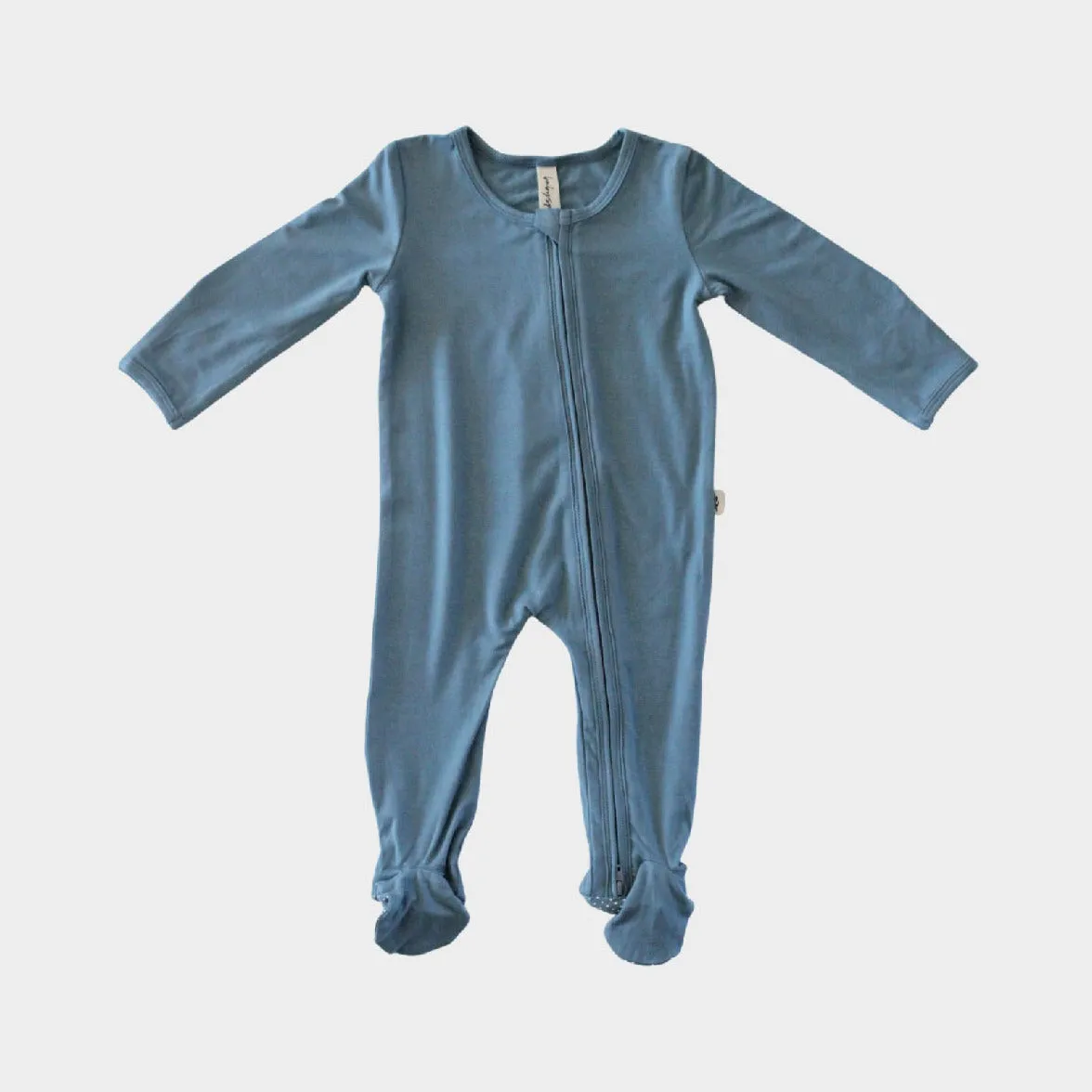 Babysprouts Footie Romper with Zipper in Slate Blue