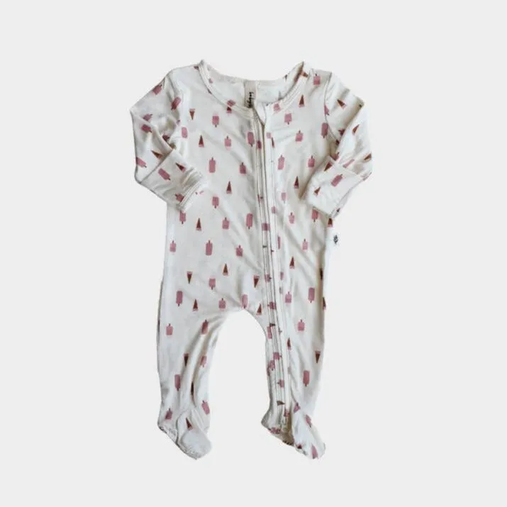 Babysprouts Footie Romper with Zipper in Summer Treats