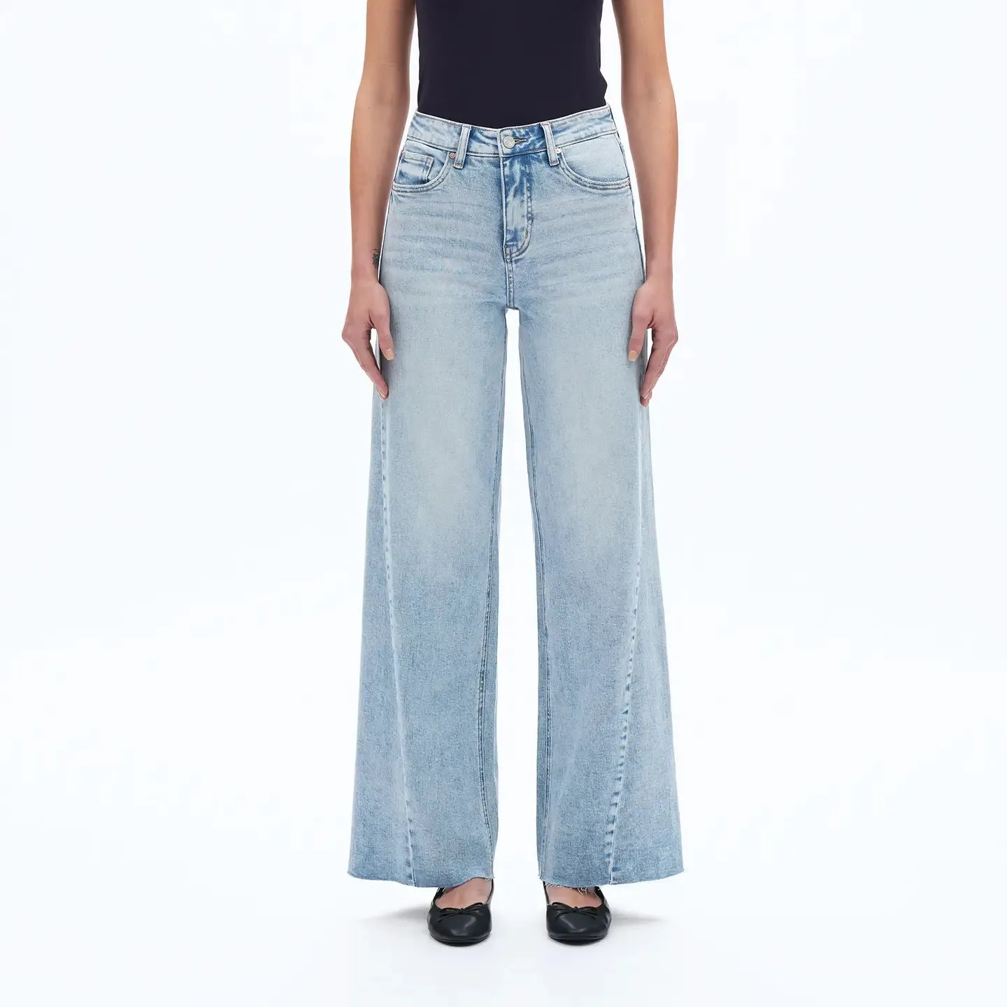Beth Light Blue High Rise Wide Leg Jeans