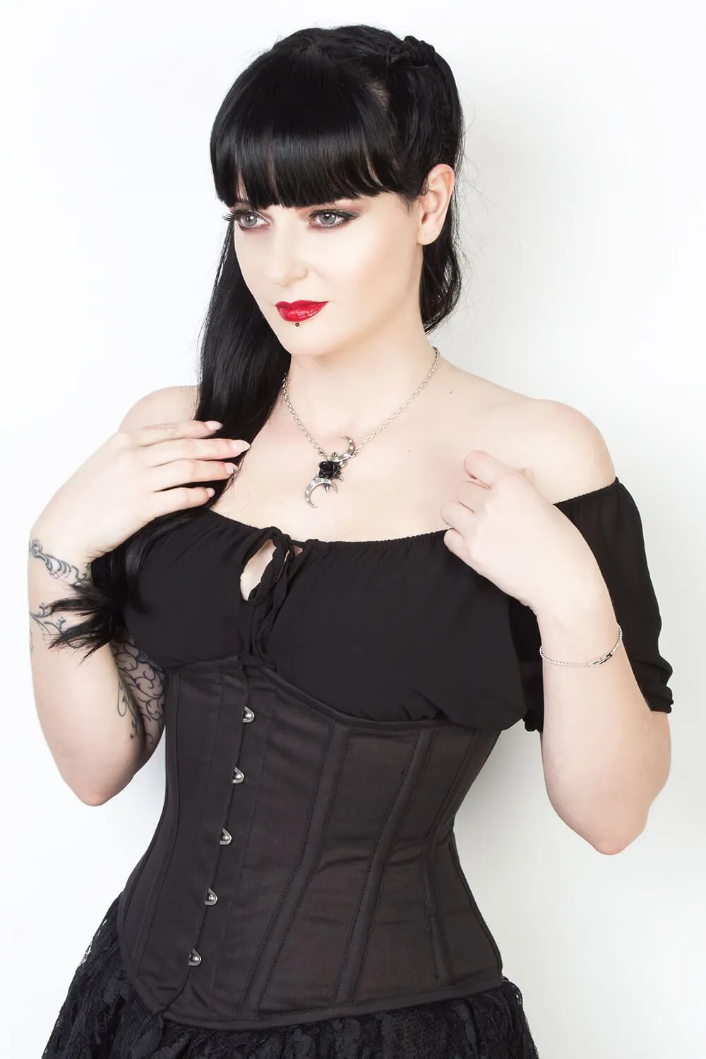 Black Waist Shaper Corset in 100% Cotton