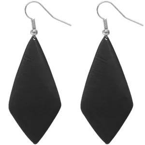Black Wooden Diamond Shaped Earrings