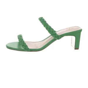 Braided green sandal Porte and Paire. Leather