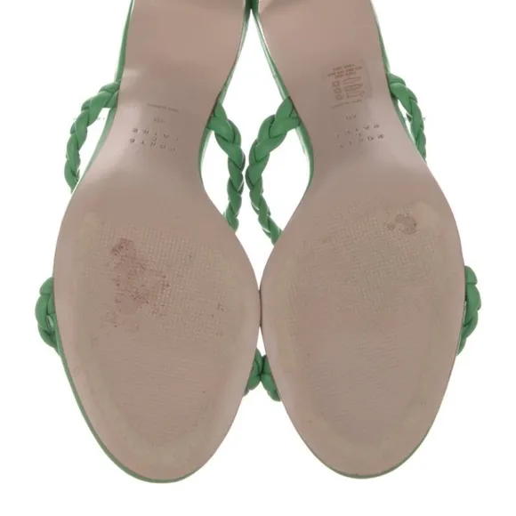 Braided green sandal Porte and Paire. Leather