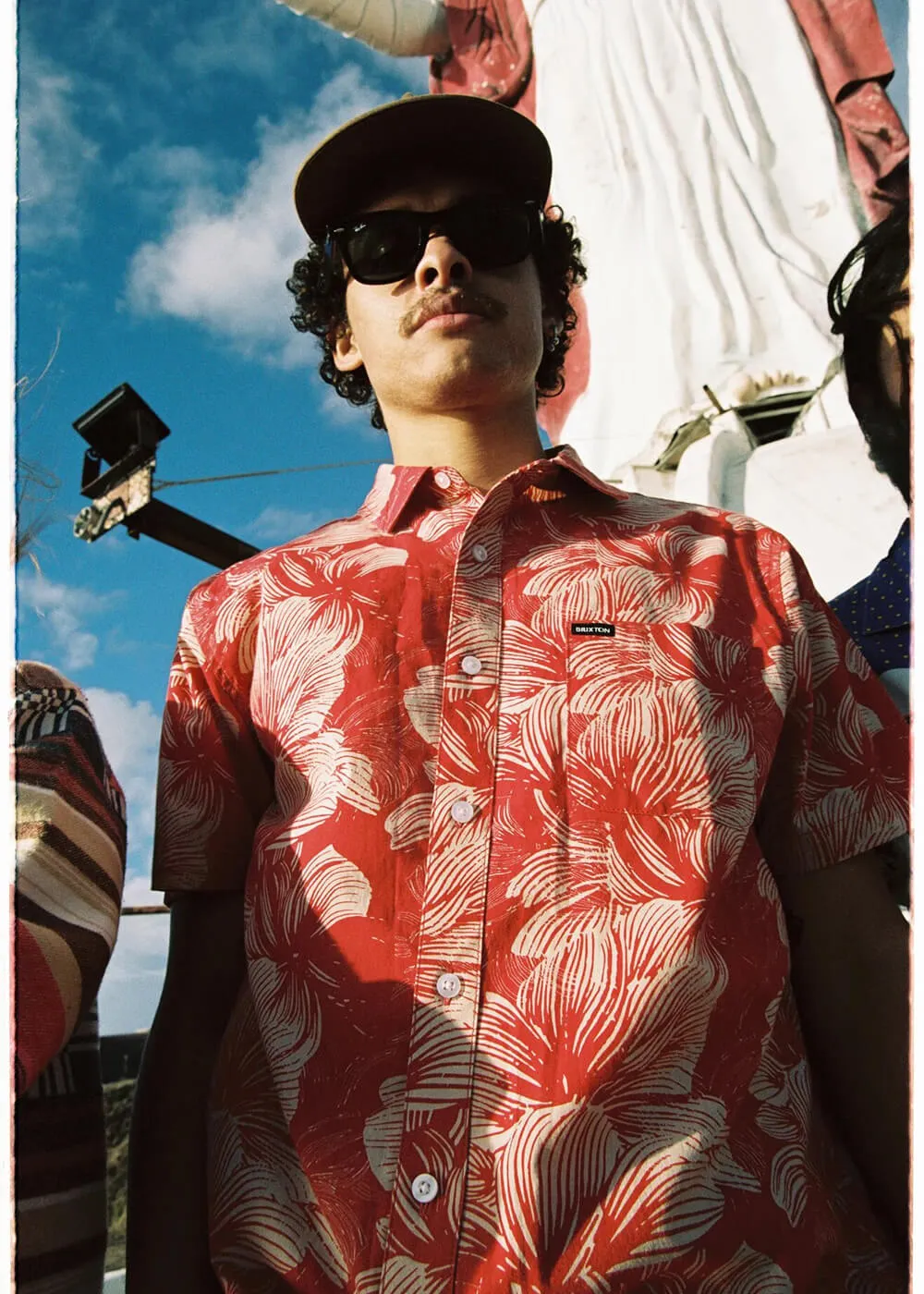 Brixton Men Charter Floral Print Shirt Red