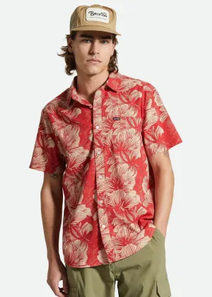 Brixton Men Charter Floral Print Shirt Red