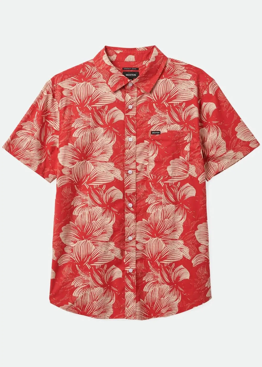 Brixton Men Charter Floral Print Shirt Red