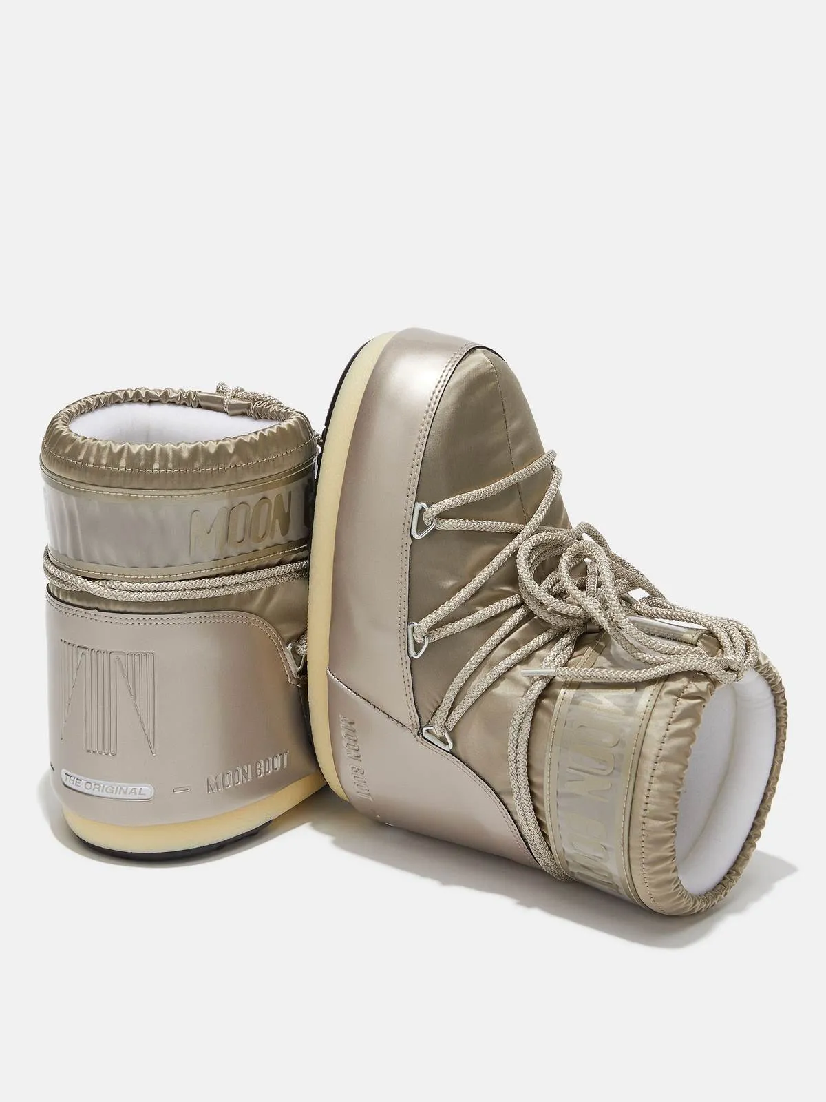 Buty damskie MOON BOOT Icon Low Glance platynowe