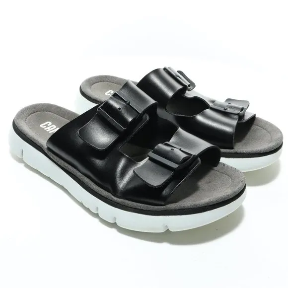Camper Oruga Black Leather Slip-on Platform Sandal Size Women's EU40
