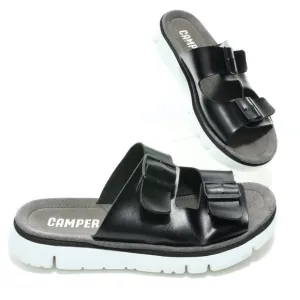 Camper Oruga Black Leather Slip-on Platform Sandal Size Women's EU40