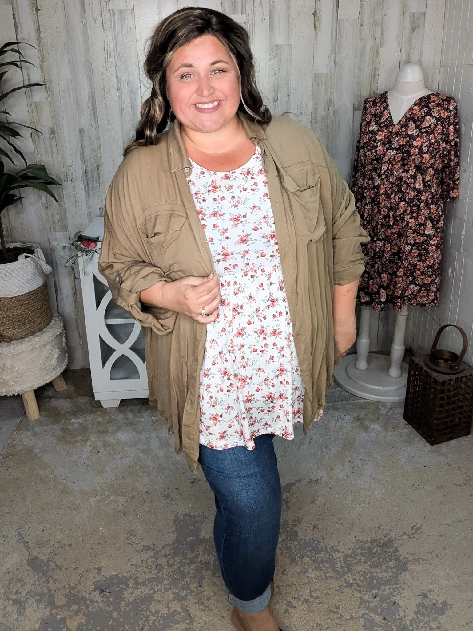 Charlene Fringe Bottom Lightest Buttondown (4 colors)