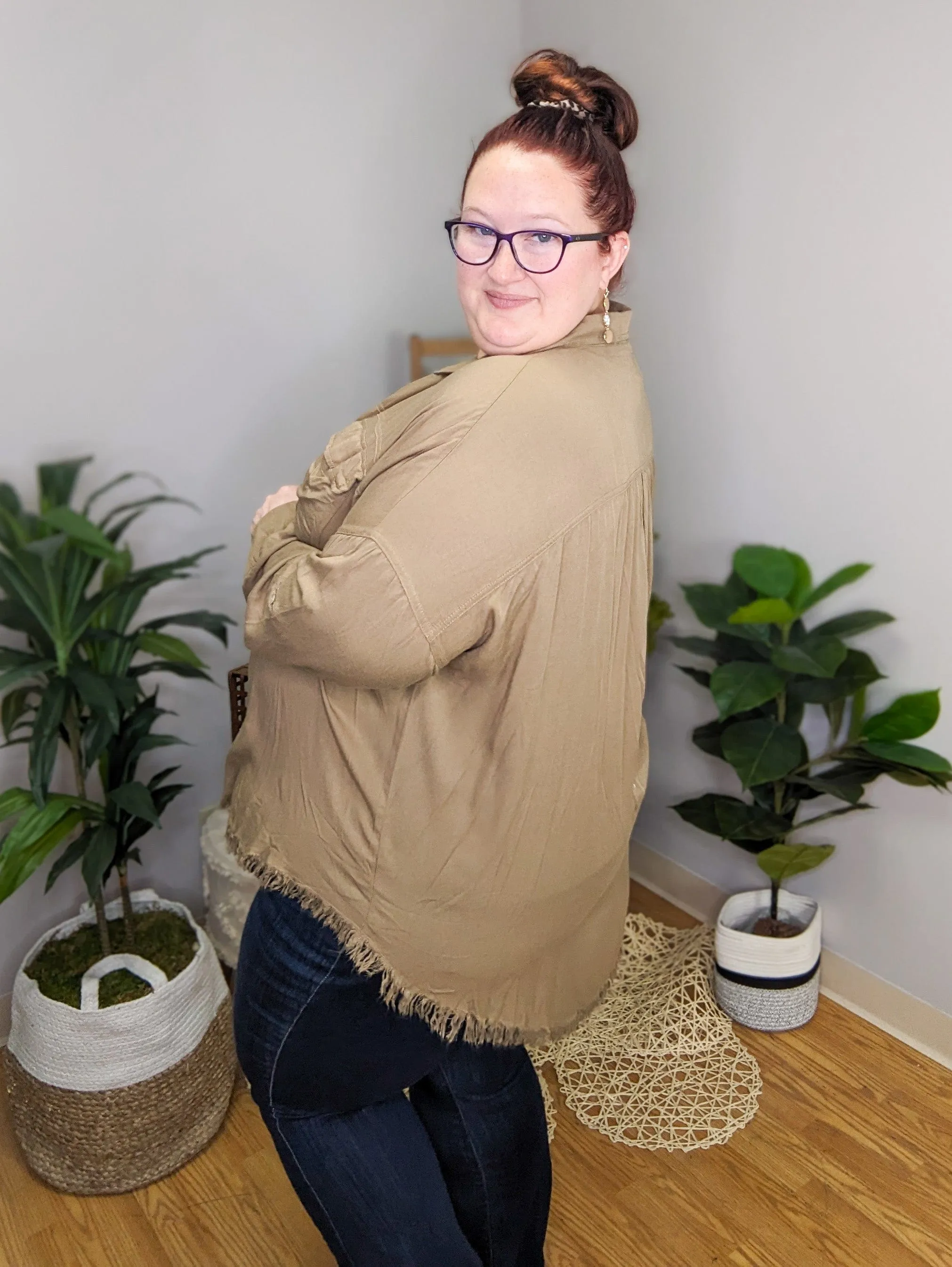 Charlene Fringe Bottom Lightest Buttondown (4 colors)