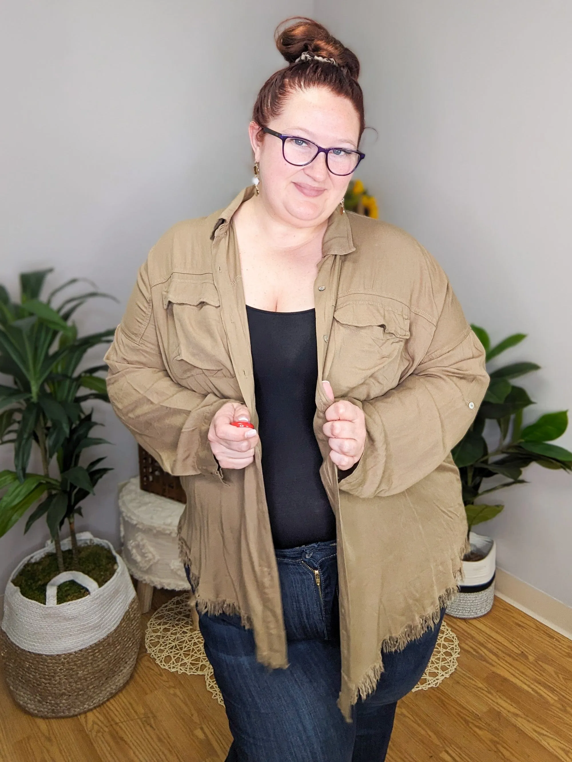 Charlene Fringe Bottom Lightest Buttondown (4 colors)