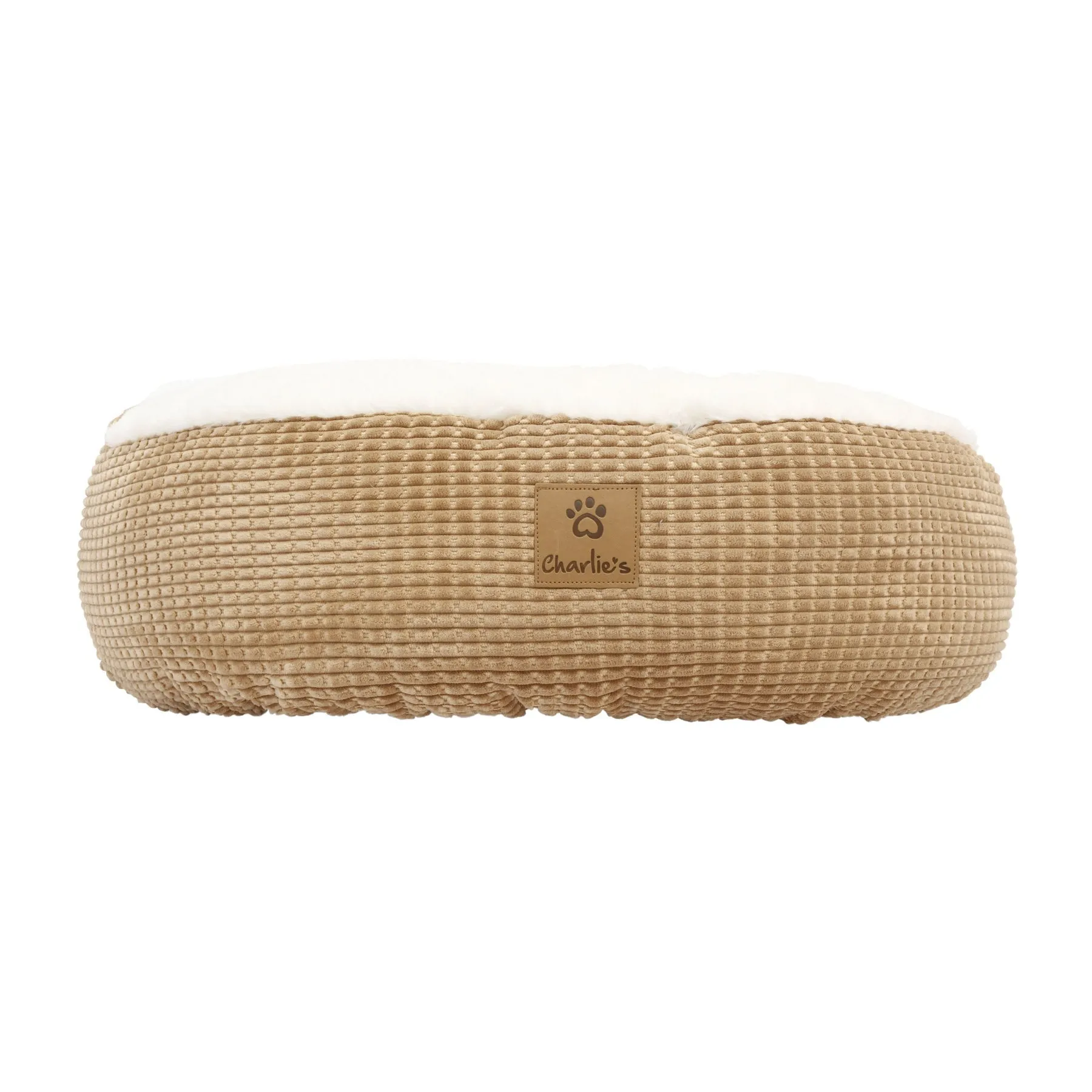 Charlie's Snookie Hooded Corduroy Calming Dog Bed Terracotta Large