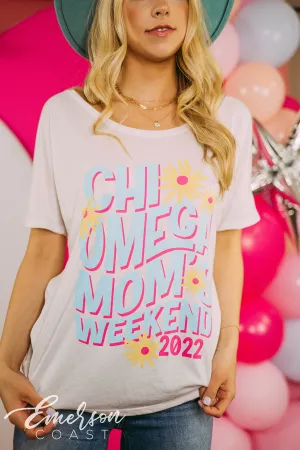 Chi Omega Floral Moms Weekend Slouchy Tee