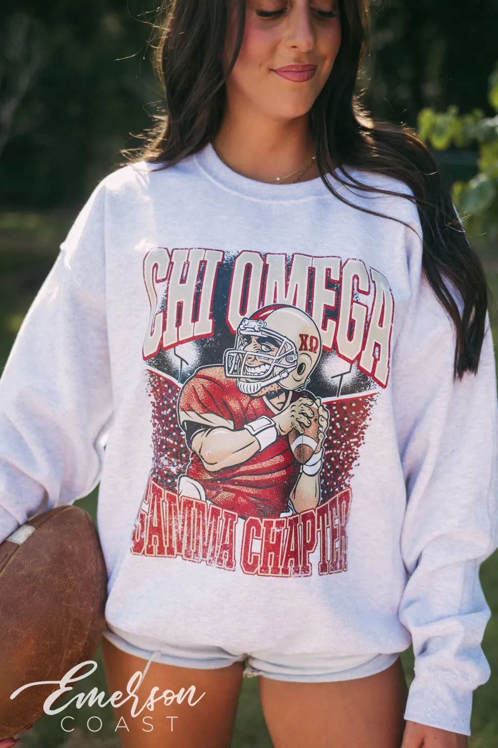 Chi Omega Football Player Dad's Weekend Crewneck