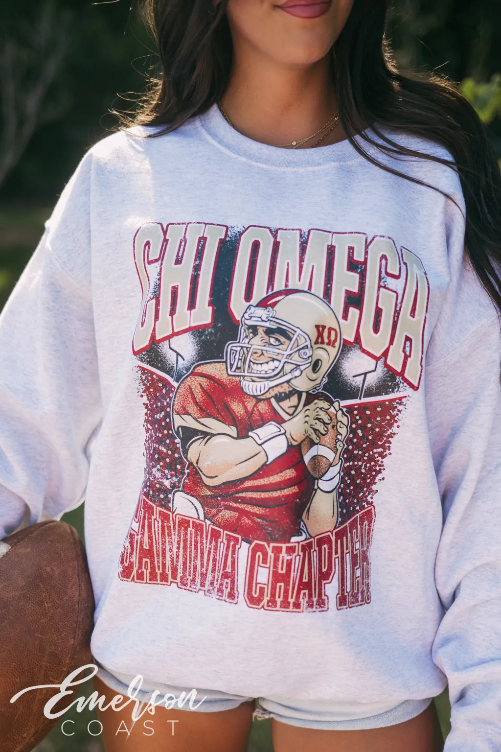 Chi Omega Football Player Dad's Weekend Crewneck