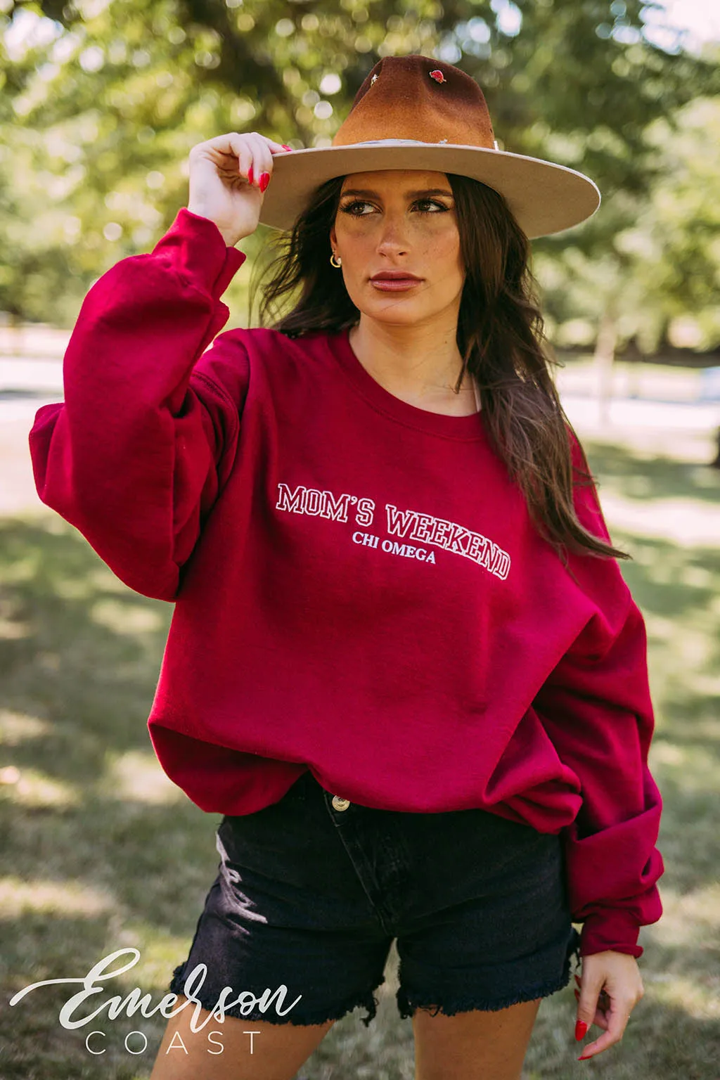 Chi Omega Mom's Weekend Outline Crewneck