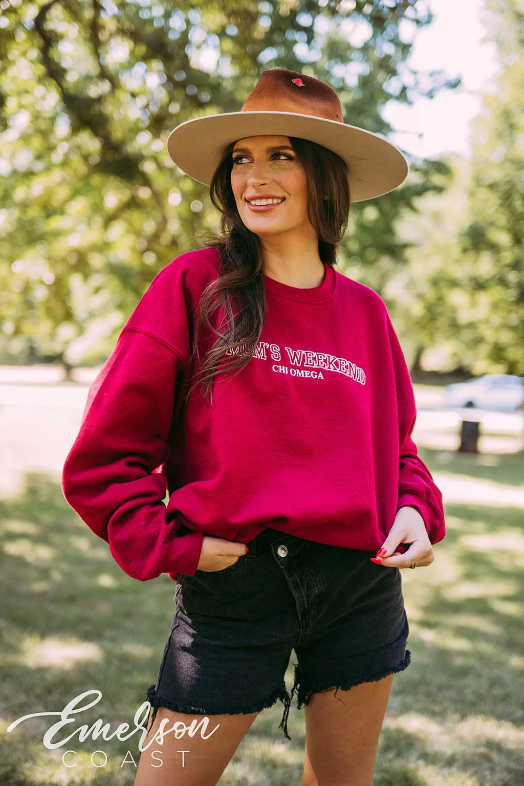 Chi Omega Mom's Weekend Outline Crewneck