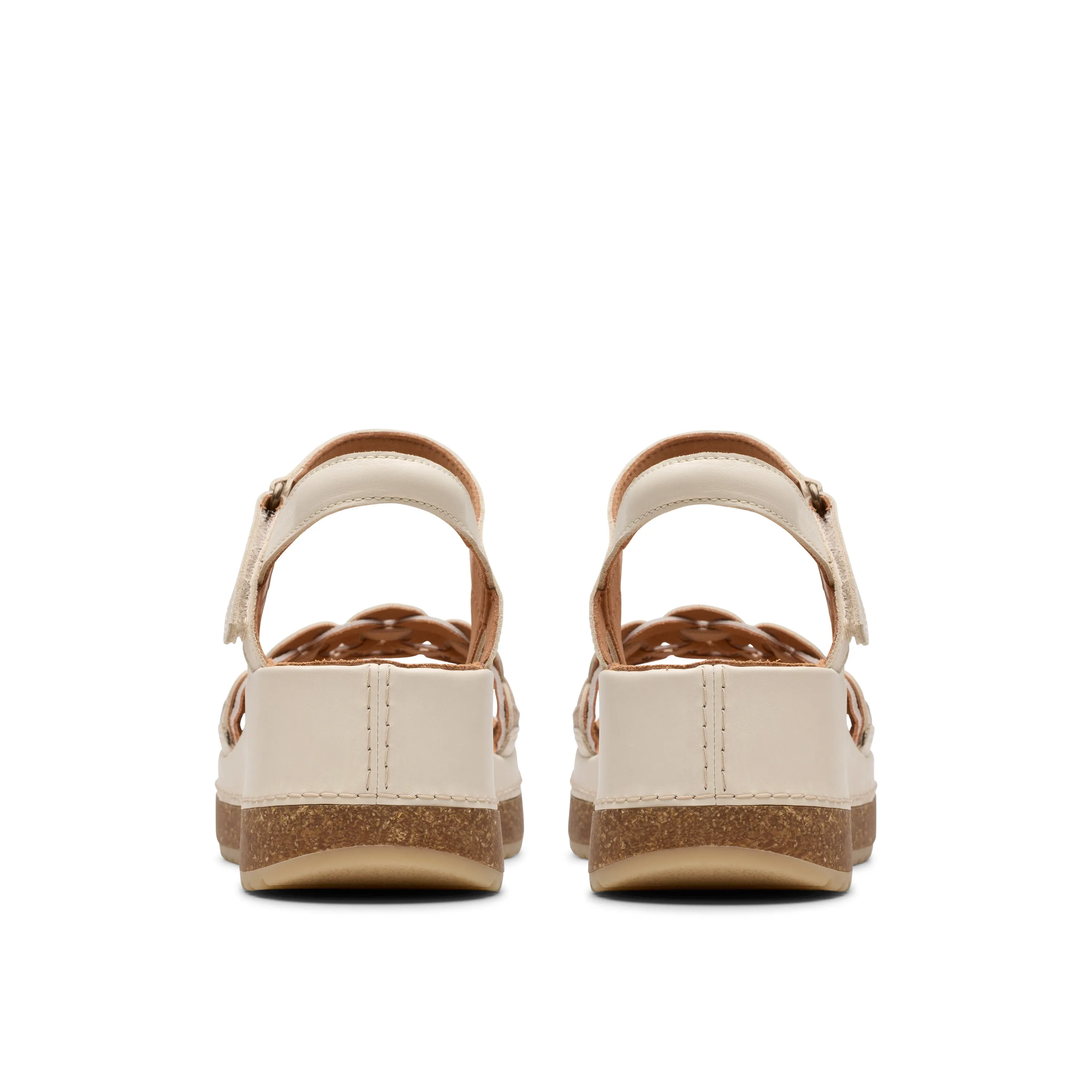 Clarks Women's Kassanda Bar Wedge Sandal - Creme Multi