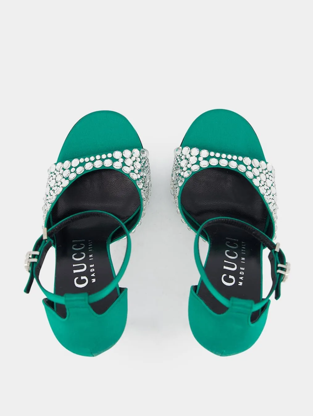 Crystal Satin High Heel Sandals