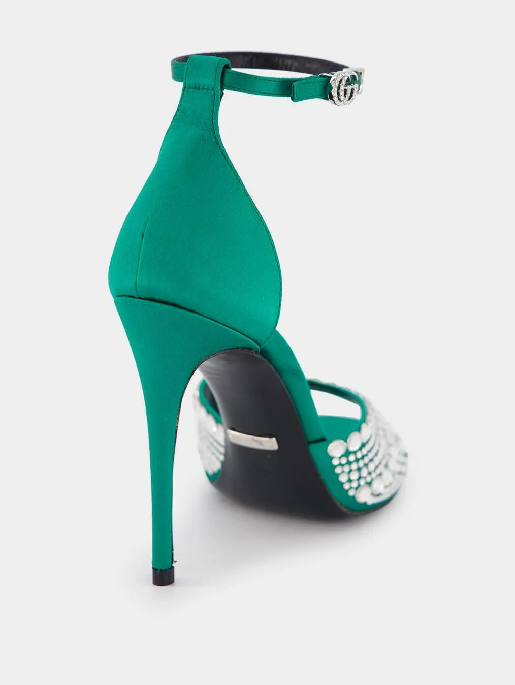 Crystal Satin High Heel Sandals