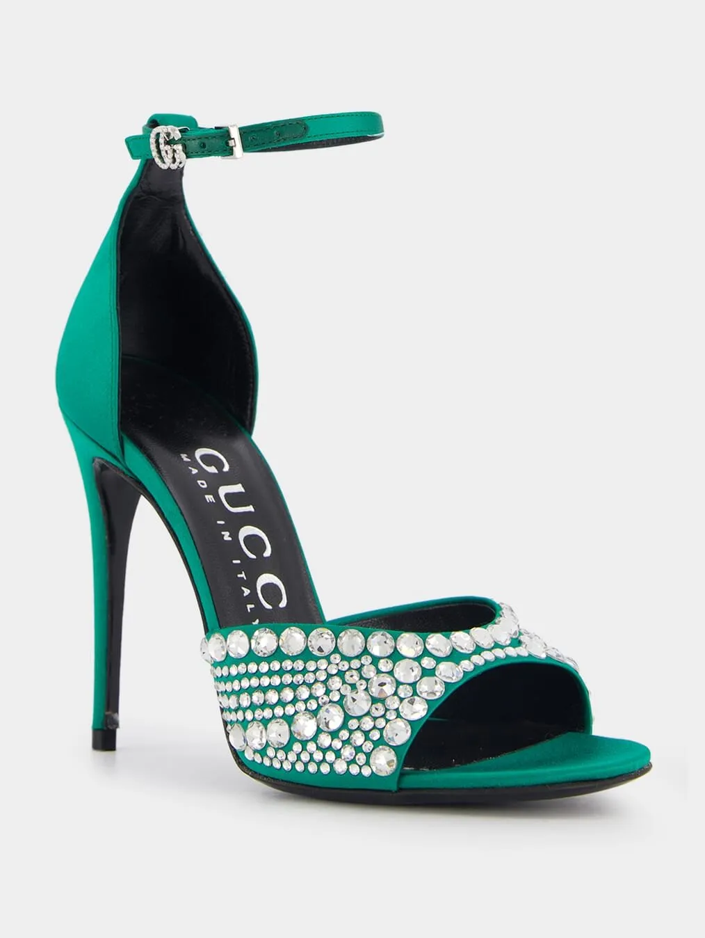 Crystal Satin High Heel Sandals