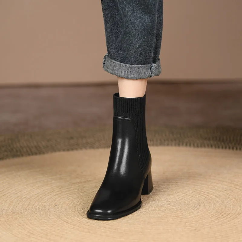 Dawn Black Slip on Ankle Boots