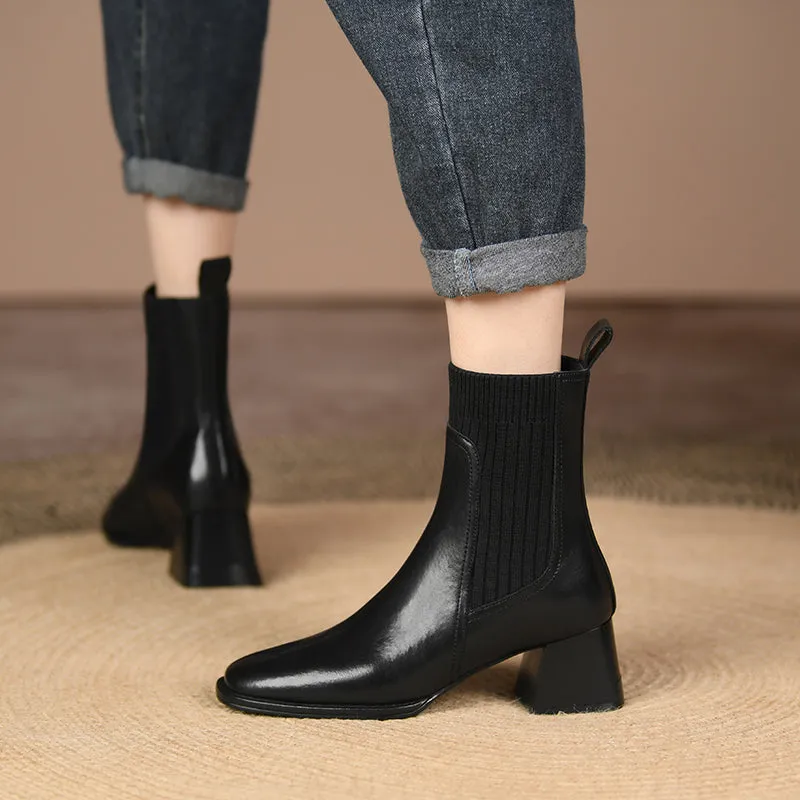 Dawn Black Slip on Ankle Boots