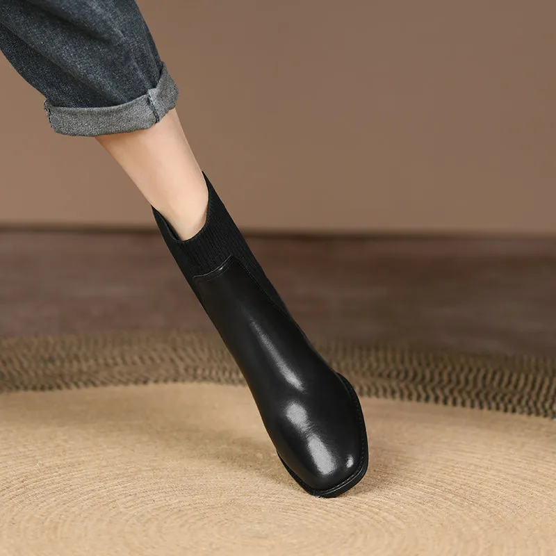 Dawn Black Slip on Ankle Boots