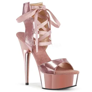 DELIGHT-600-14  Rose Gold Metallic Pu/Rose Gold Chrome