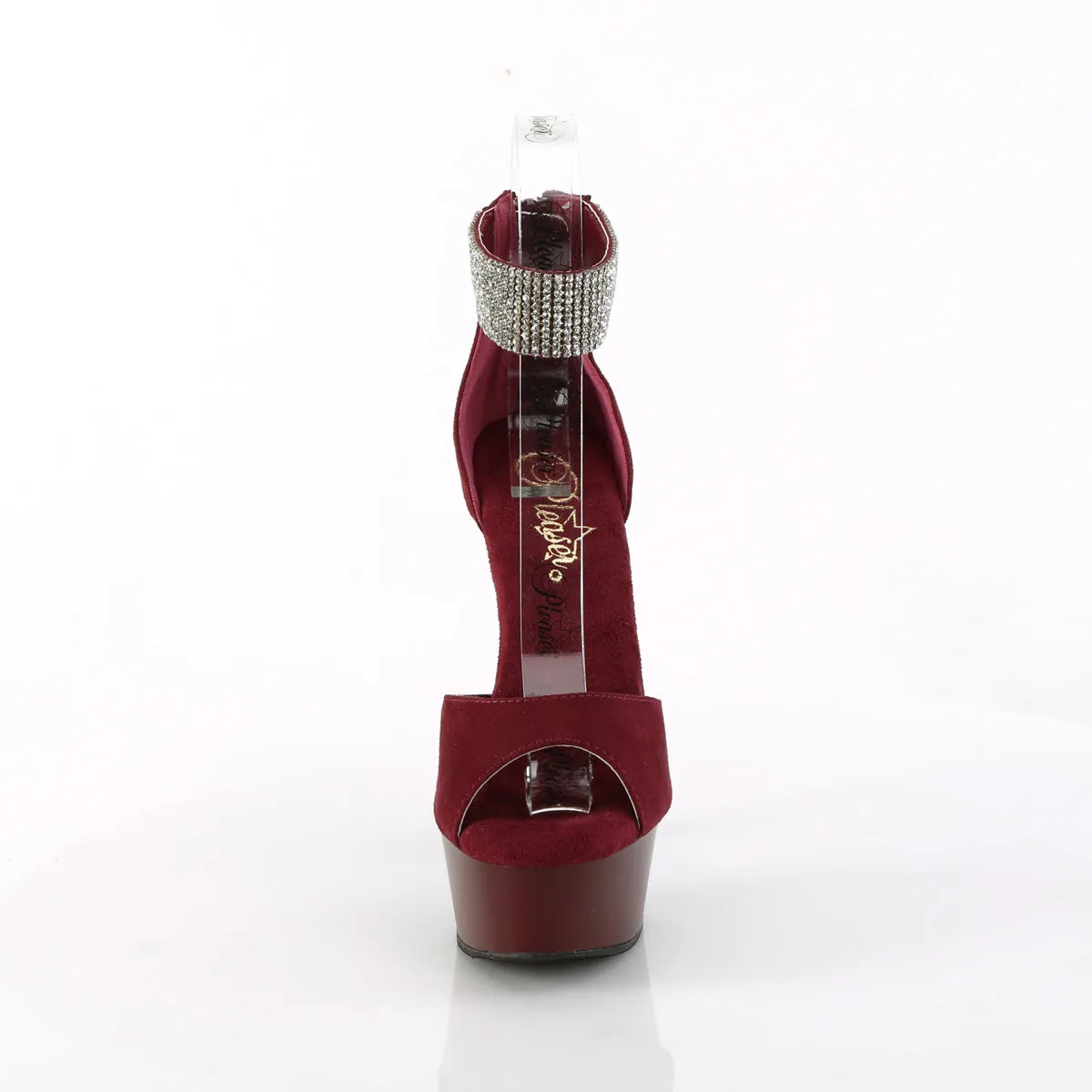 DELIGHT-625  Burgundy Faux Suede/Burgundy Matte