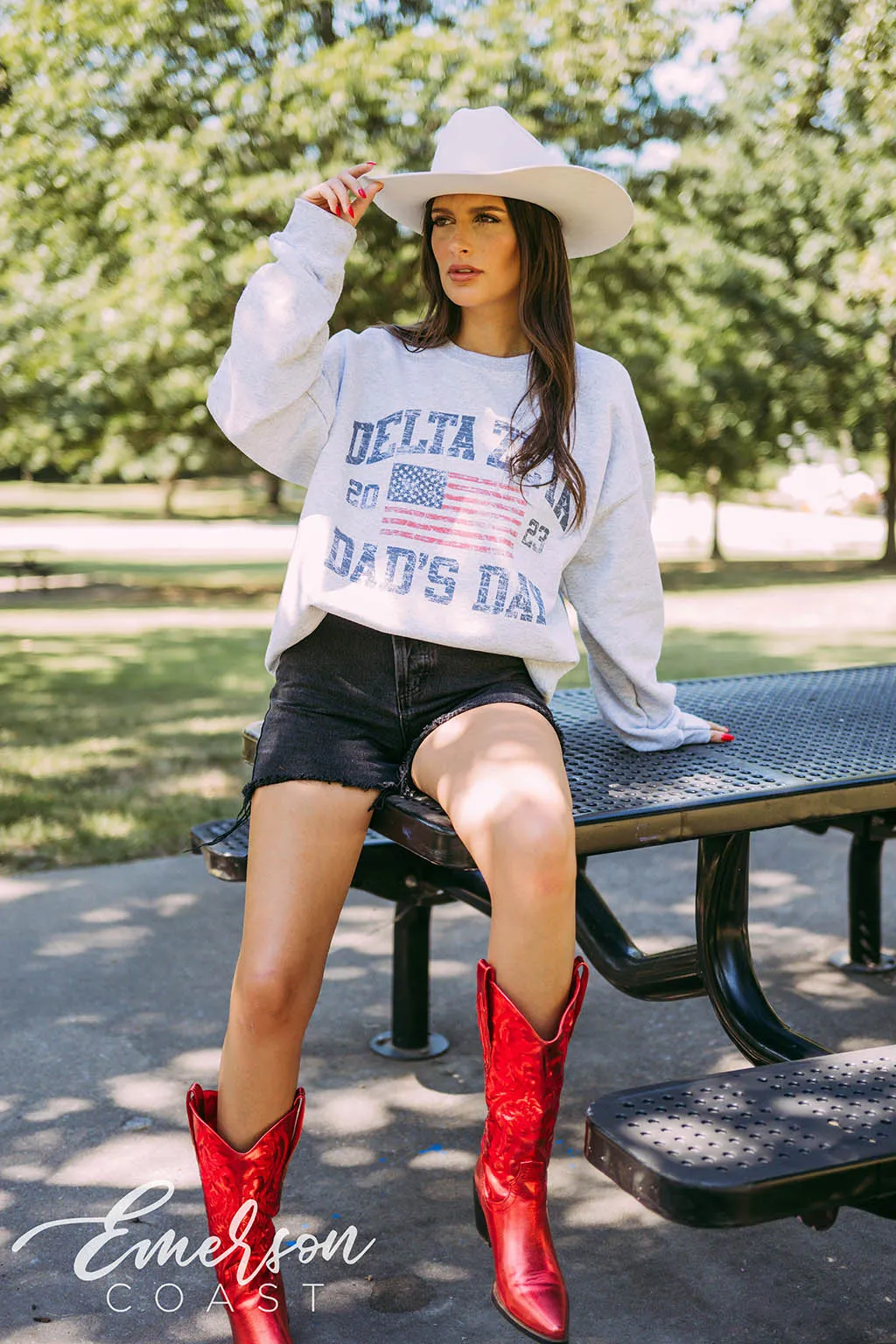 Delta Zeta Dad's Day Flag Crewneck