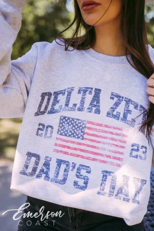 Delta Zeta Dad's Day Flag Crewneck