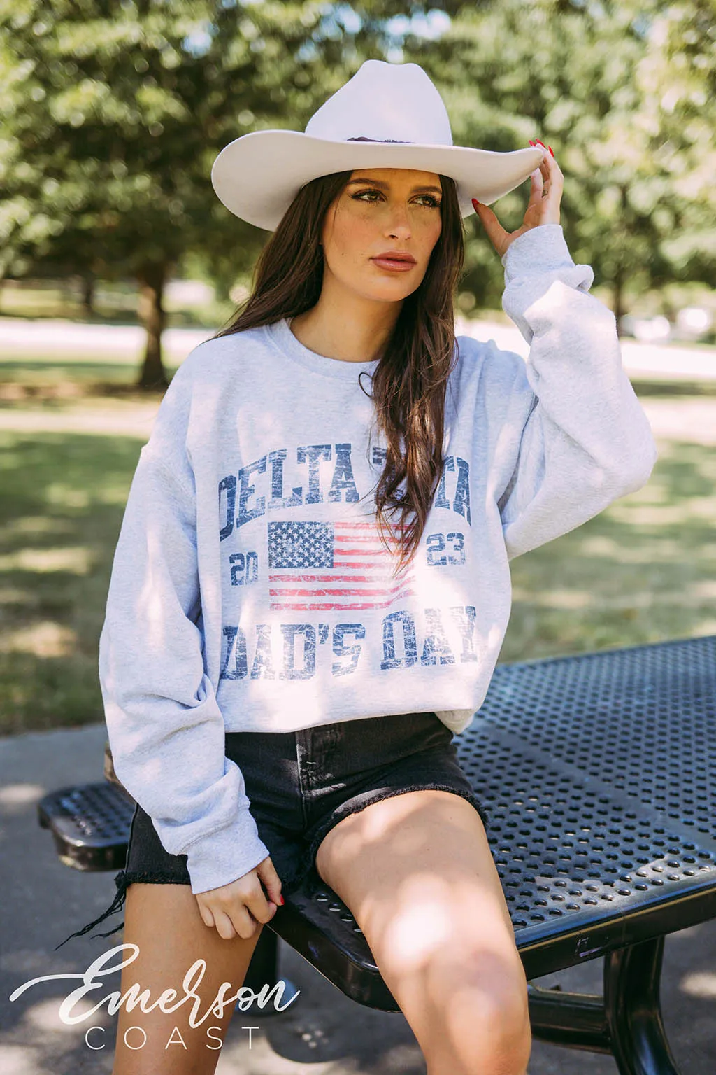 Delta Zeta Dad's Day Flag Crewneck